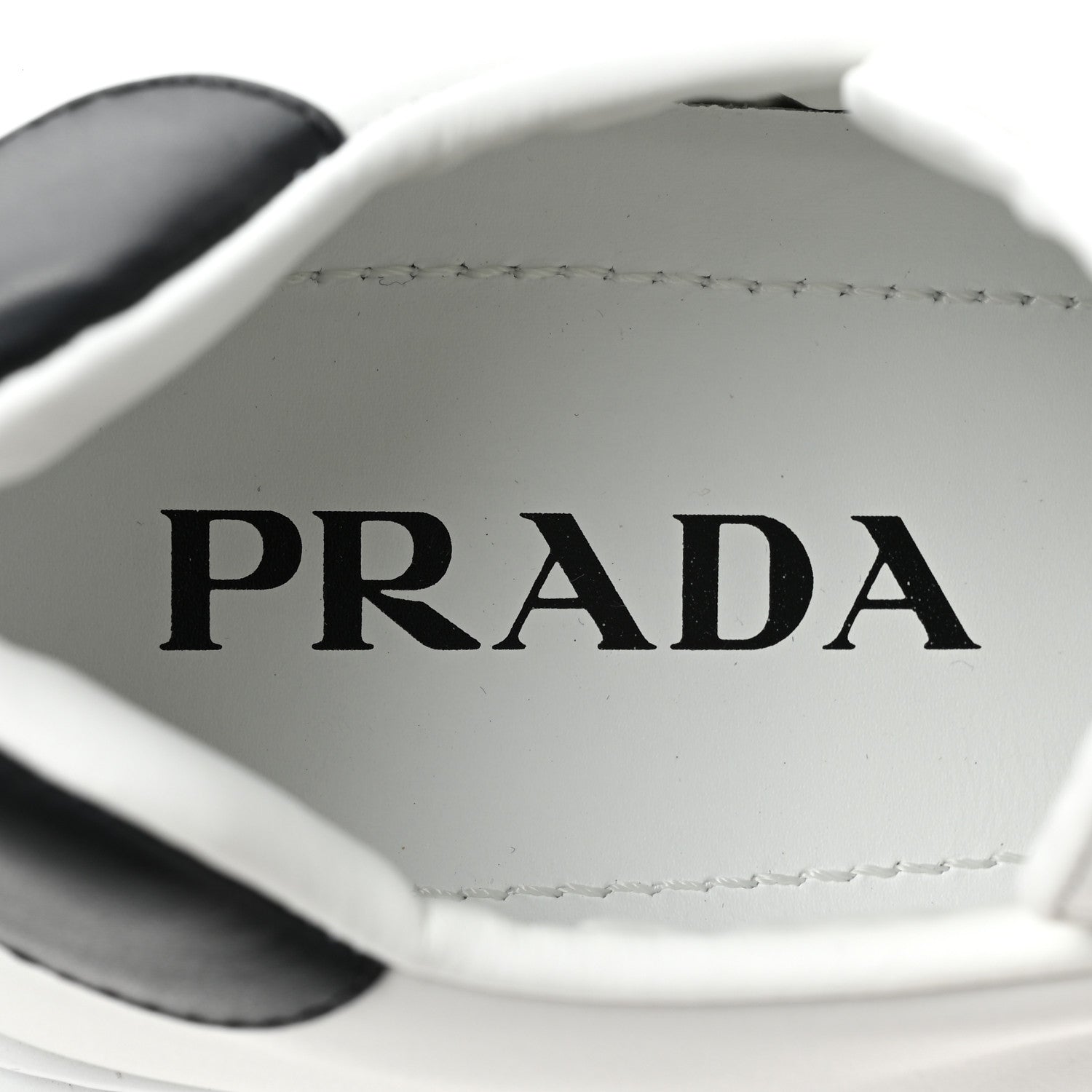 Prada Vitello Soft Rubber Triangle Logo Womens Low Top 40mm Sneakers 38.5 White 8 of 11