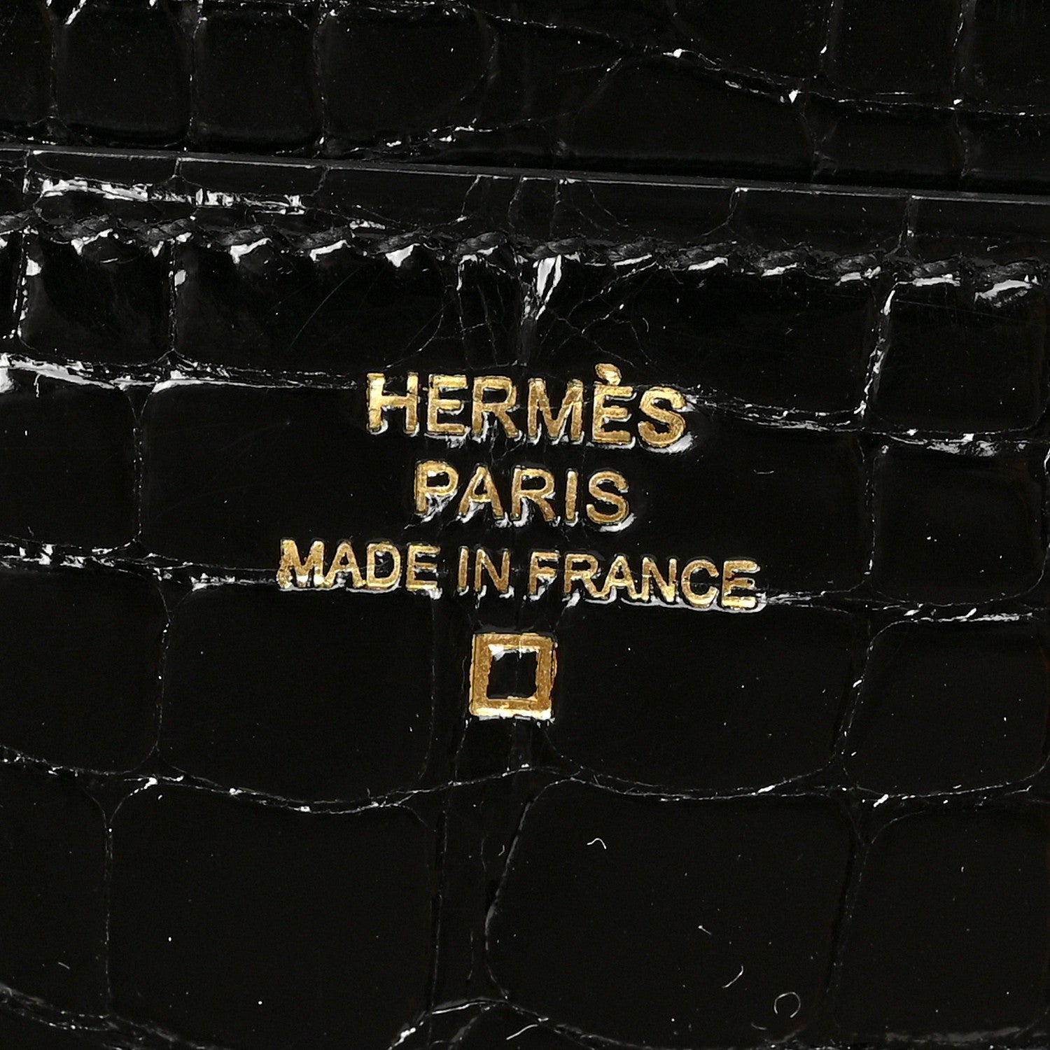 Hermes Shiny Alligator Constance Long Wallet Black 6 of 6