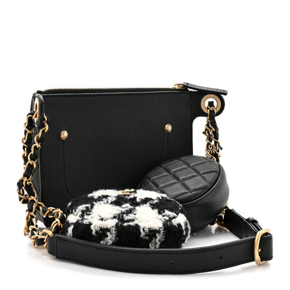 Chanel Calfskin Quilted Multi Pouching Flap And Coin Purse Black 3 of 10