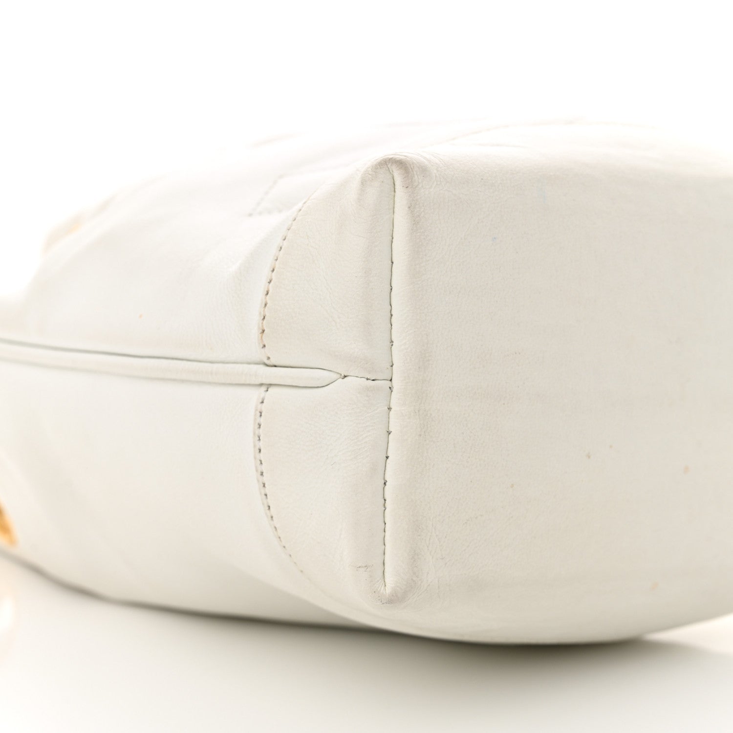Chanel Lambskin CC Drawstring Bucket Bag White 10 of 20