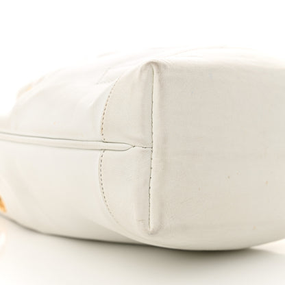 Chanel Lambskin CC Drawstring Bucket Bag White 10 of 20