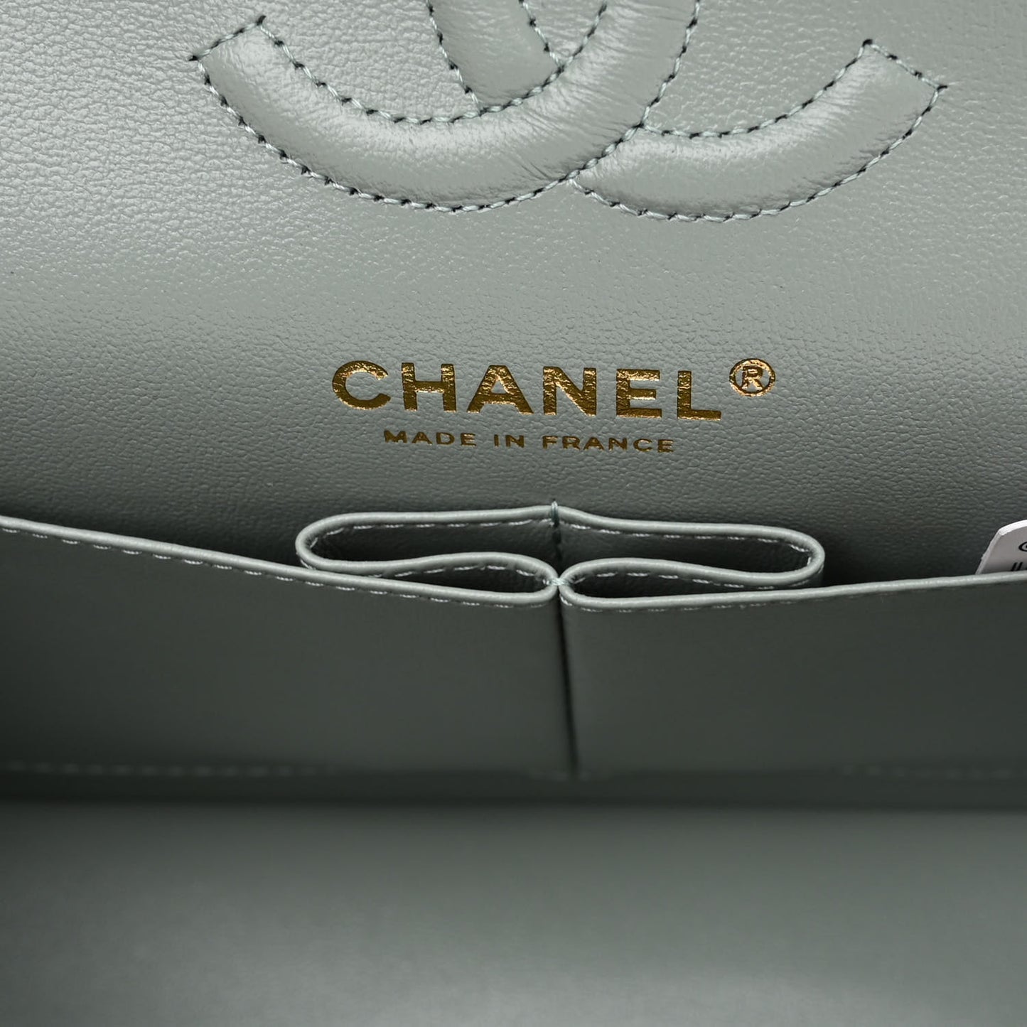 Caviar Quilted Small Double Flap Light Blue