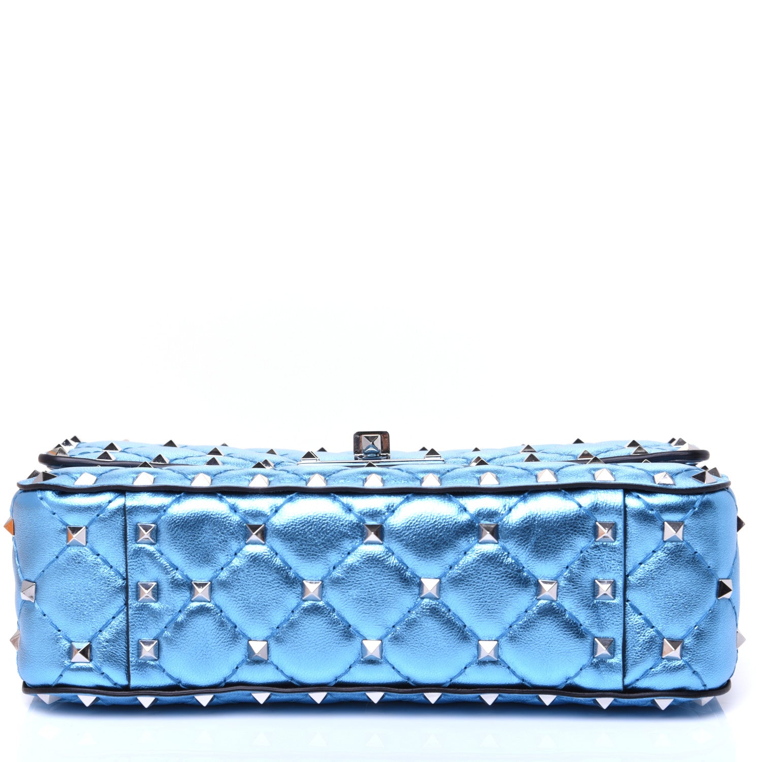 Valentino Garavani Metallic Nappa Small Rockstud Spike Shoulder Bag Cerulean 11 of 15