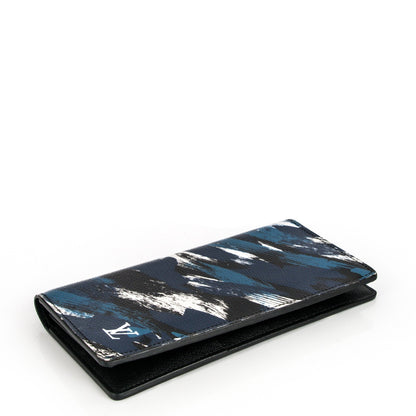 Louis Vuitton Canvas Printed Brushstroke Camouflage Brazza Wallet Blue 4 of 6