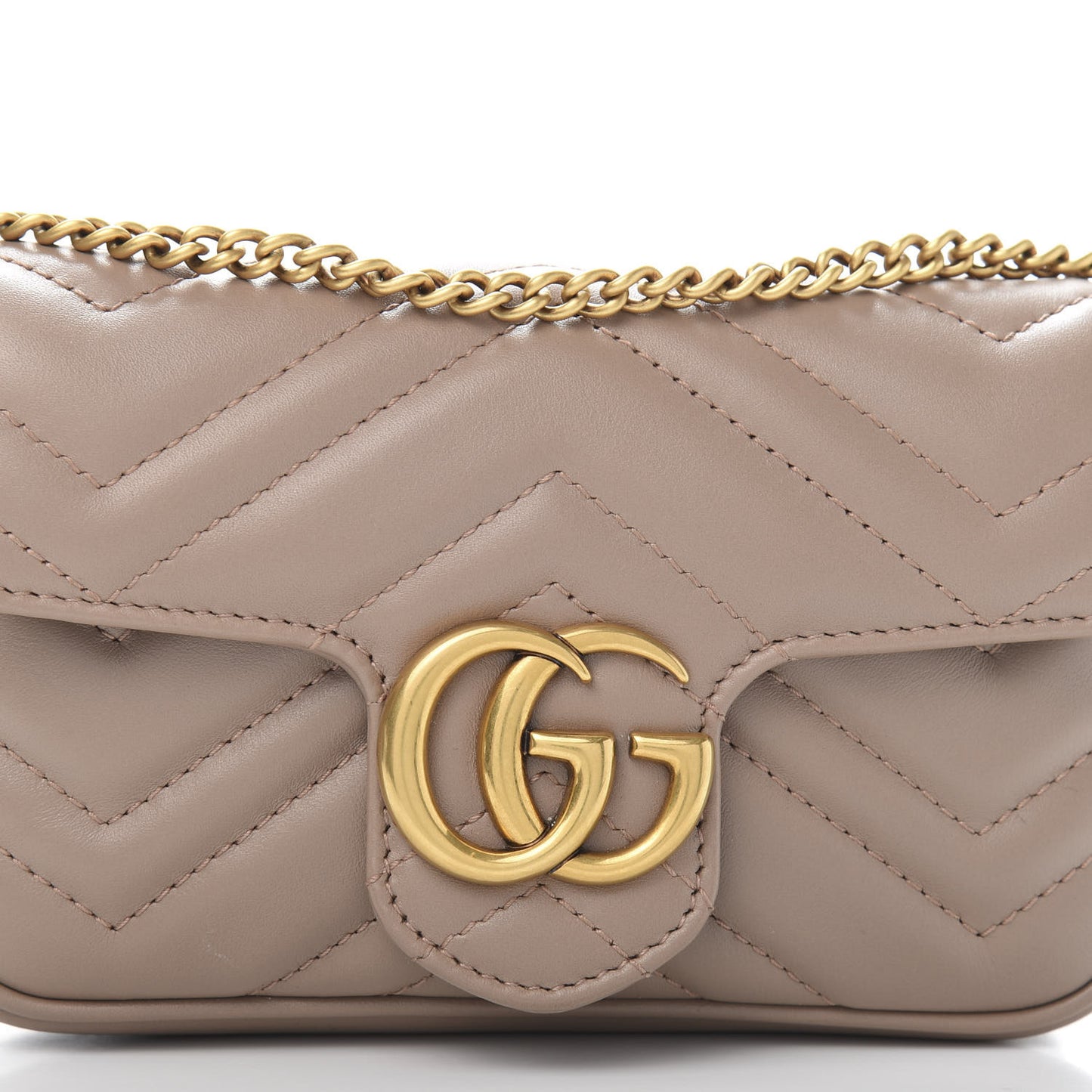Calfskin Matelasse Super Mini GG Marmont Shoulder Bag Porcelain Rose