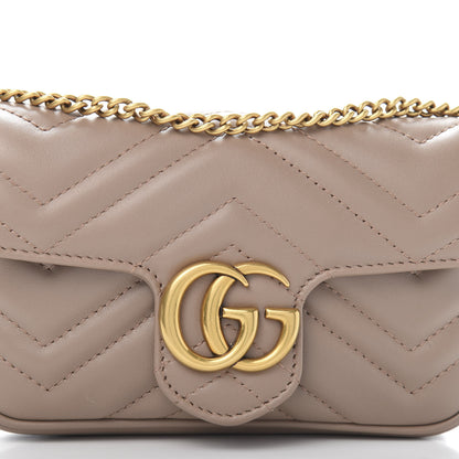 Gucci Calfskin Matelasse Super Mini GG Marmont Shoulder Bag Porcelain Rose 9 of 10
