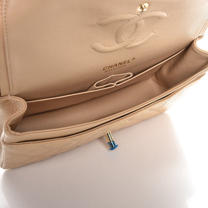 Chanel Caviar Quilted Medium Double Flap Beige 6 of 8