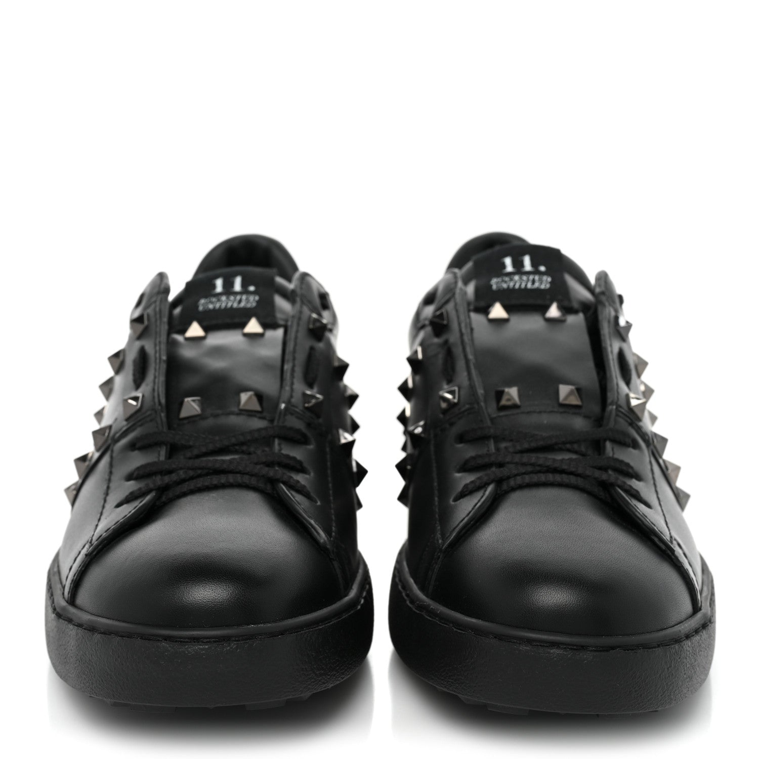 Valentino Garavani Calfskin Mens Rockstud Untitled Open Sneakers 42 Black 2 of 13