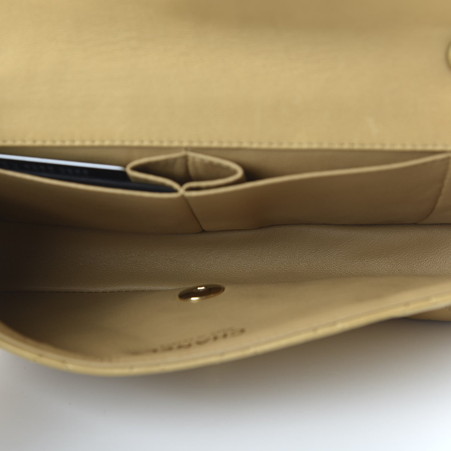 Chanel Lambskin Quilted East West Flap Beige 5 of 11