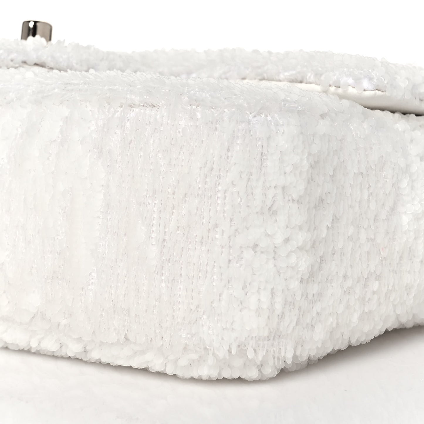 Sequin Mini Rectangular Flap White
