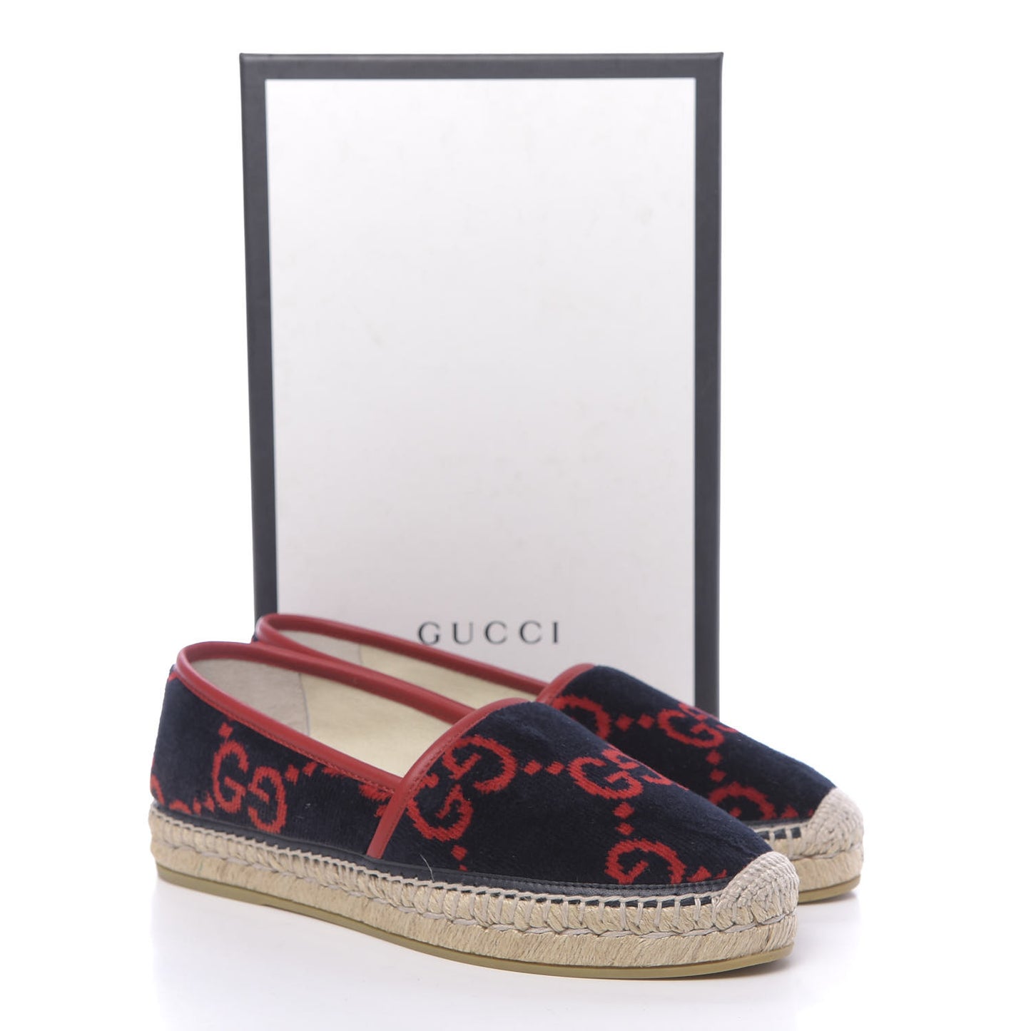 Terry Cloth GG Monogram Espadrilles 39.5 Blue Red