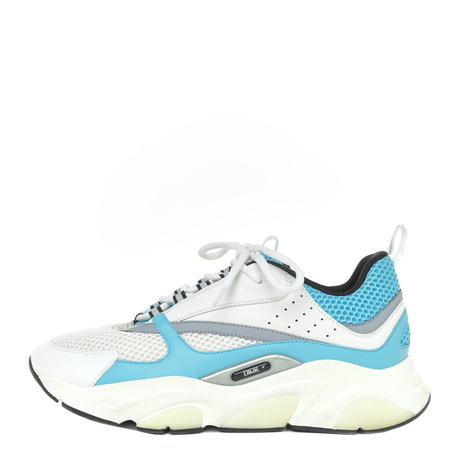 Christian Dior Technical Mesh Calfskin Mens B22 Sneakers 43 White Blue Grey 1 of 20