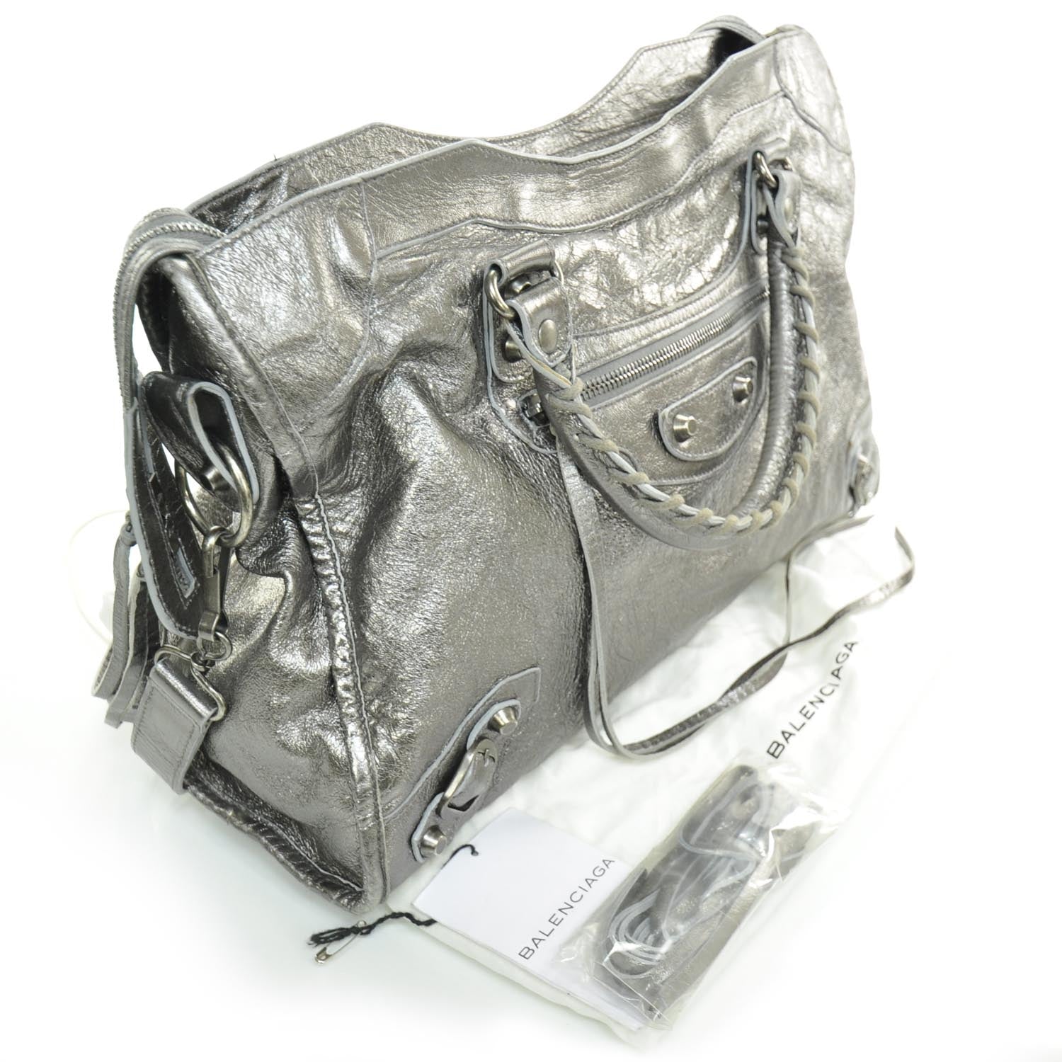 Balenciaga Agneau City Metallic Pewter 3 of 11