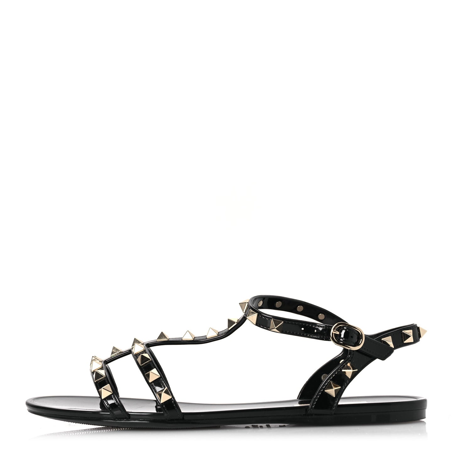 PVC Jelly Rockstud Caged Sandals 39 Black