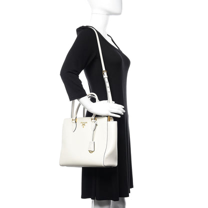 Prada Saffiano Soft Calfskin Zippered Tote White 2 of 11