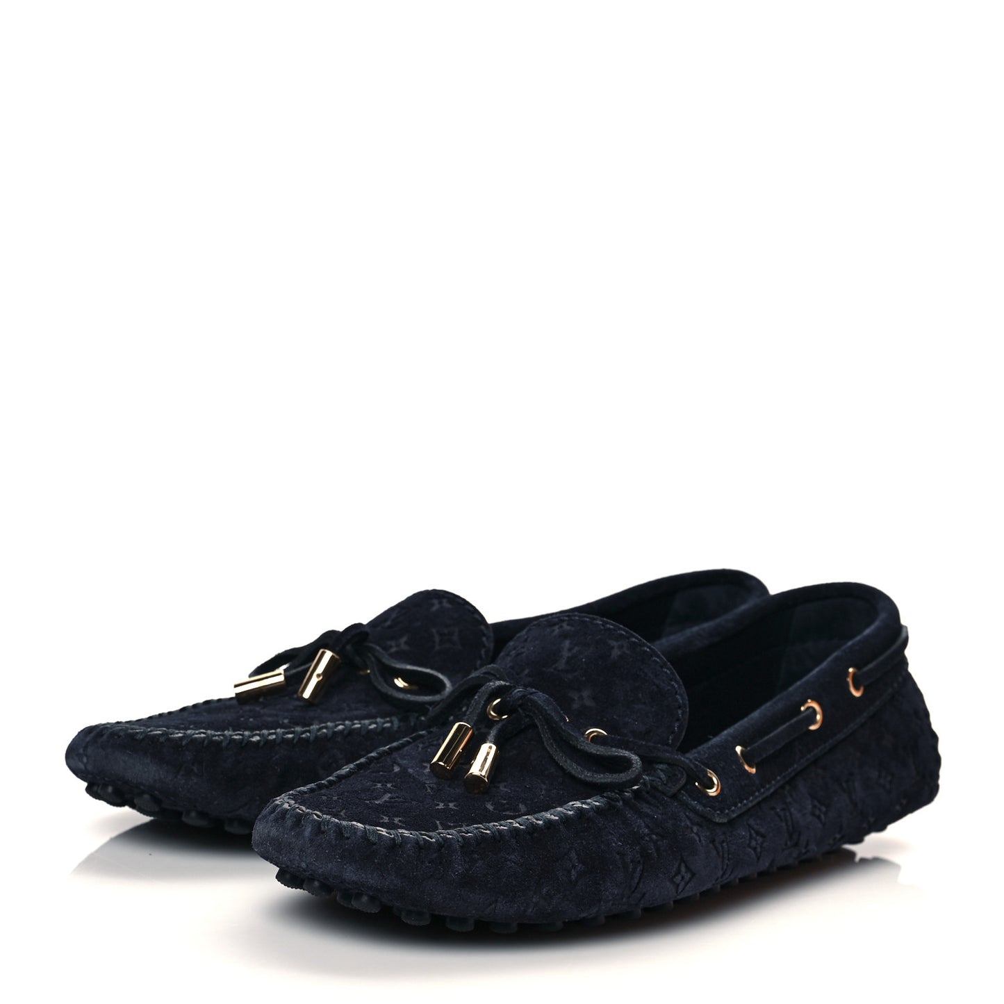 Suede Monogram Gloria Loafers 38 Marine