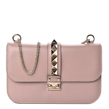 Valentino Garavani Vitello Medium Glam Lock Rockstud Flap Poudre 1 of 12