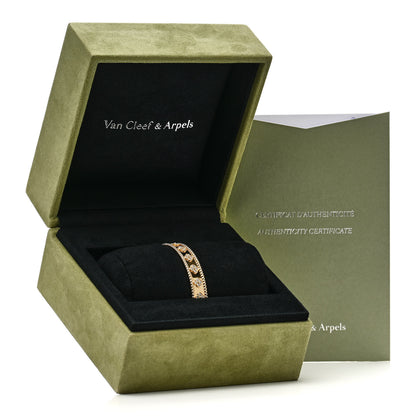 Van Cleef & Arpels 18K Yellow Gold Diamond Perlee Clovers Bangle Bracelet S 4 of 4
