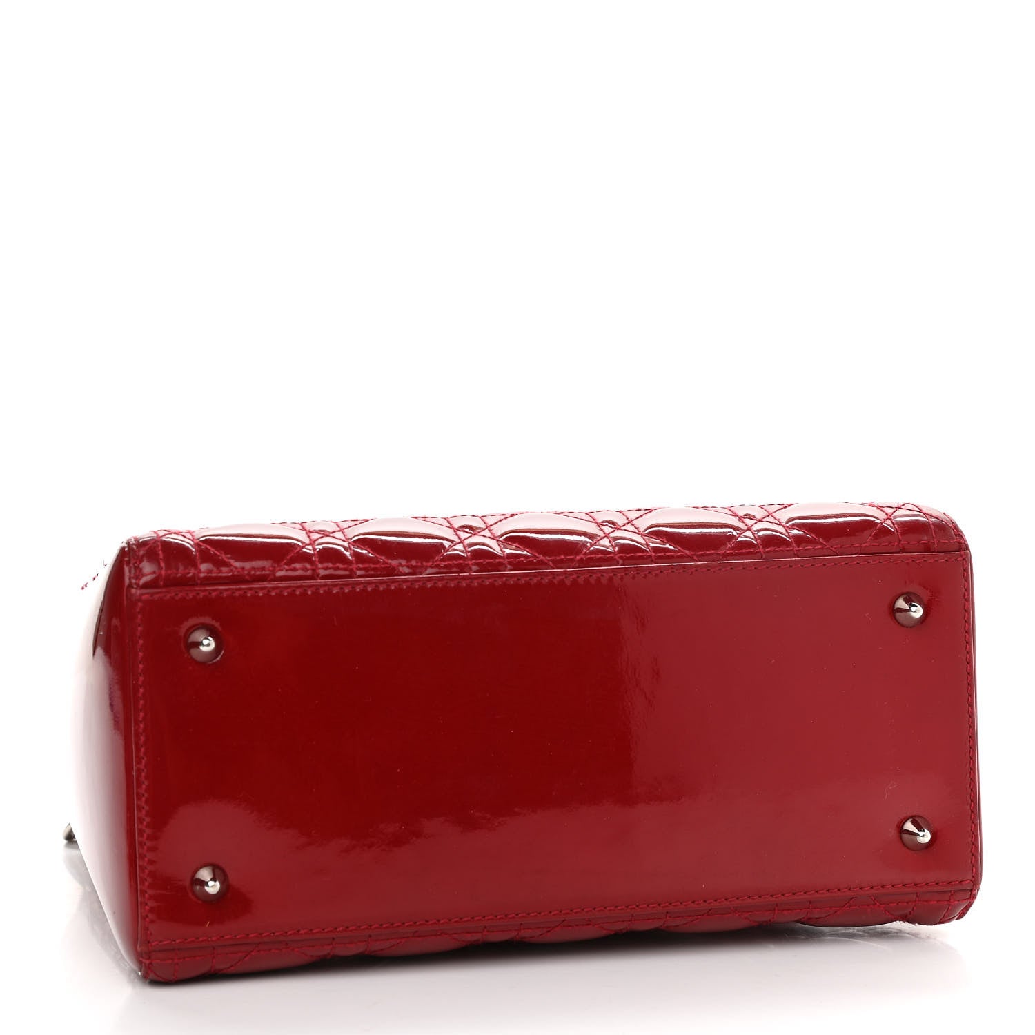 Christian Dior Patent Cannage Medium Lady Dior Red 4 of 11