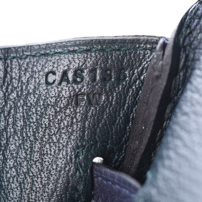 Hermes Togo Swift Officier Birkin 30 Bleu Nuit Vert Cypress 29 of 39