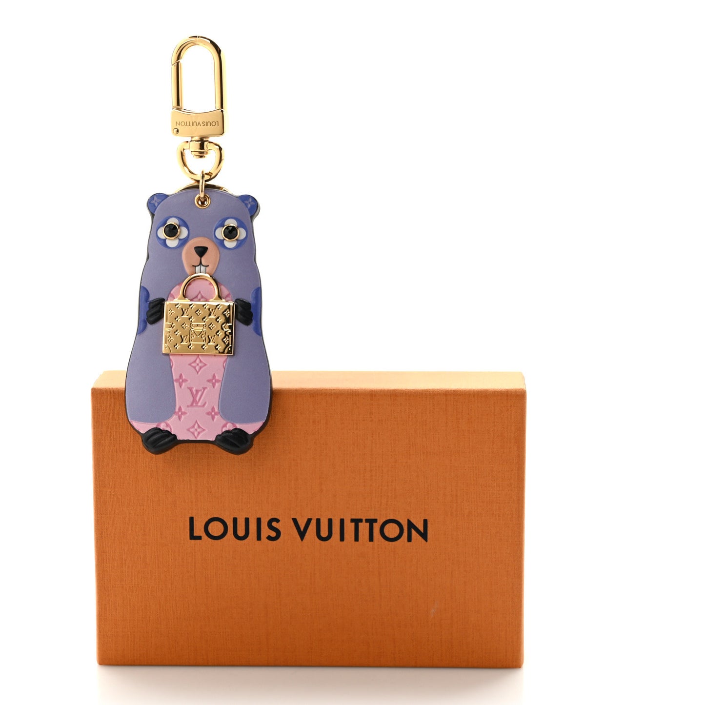 Monogram LV Marmott Bag Charm Key Holder Purple