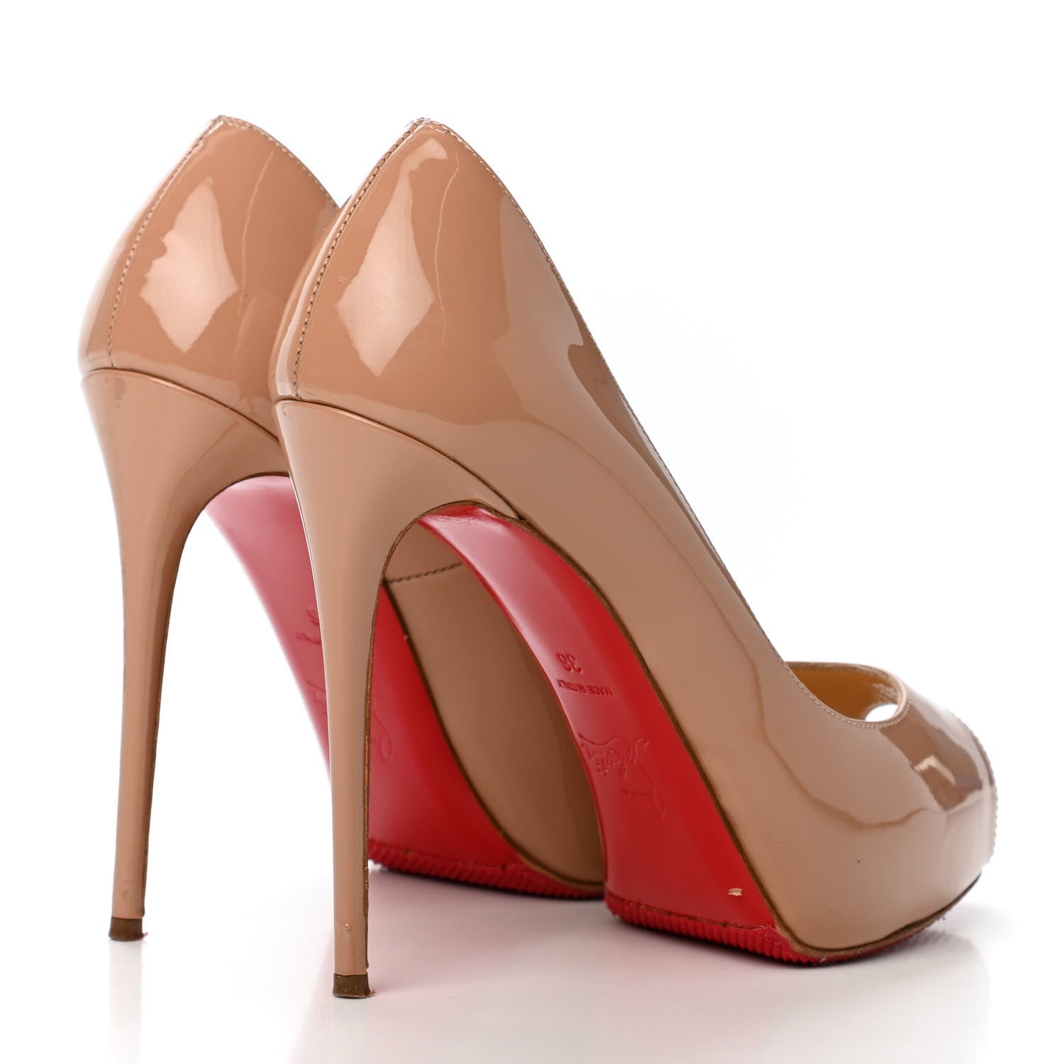 Christian Louboutin Patent New Very Prive 120 Pumps 36 Nude 3 of 4
