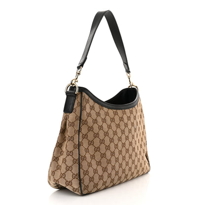 Gucci Monogram Calfskin Sherry Line Web Hobo Brown 3 of 13
