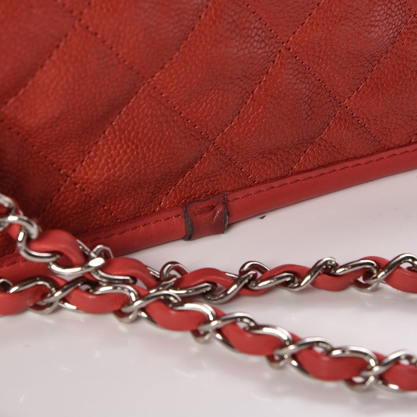 Caviar Quilted Medium French Riviera Flap Red