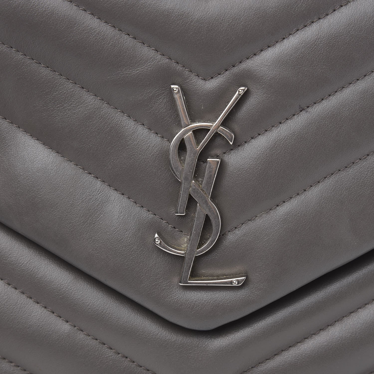 Saint Laurent Calfskin Y Quilted Monogram Medium Loulou Chain Satchel Asphalt 16 of 16
