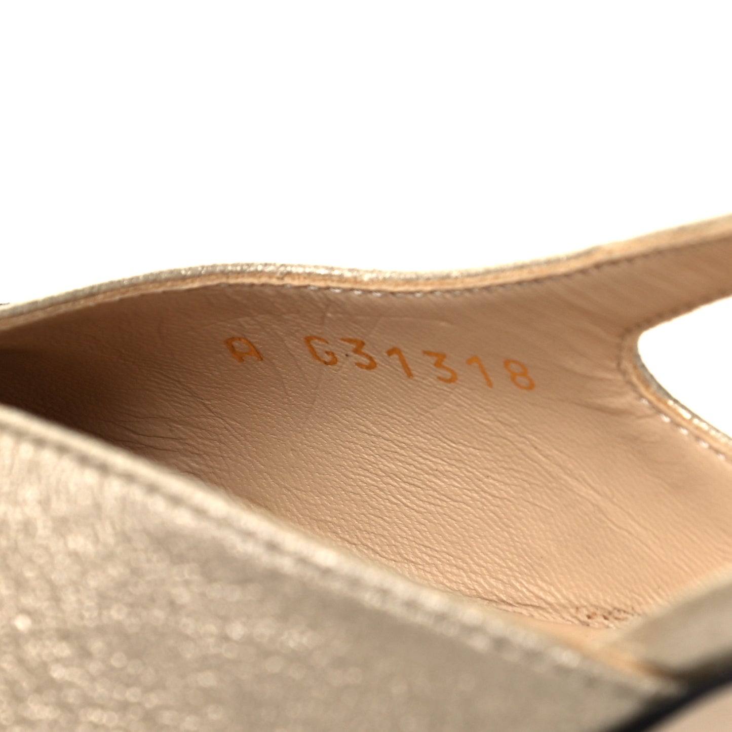 Metallic Lambskin Grosgrain Cap Toe CC Slingback Pumps 36 Gold Black