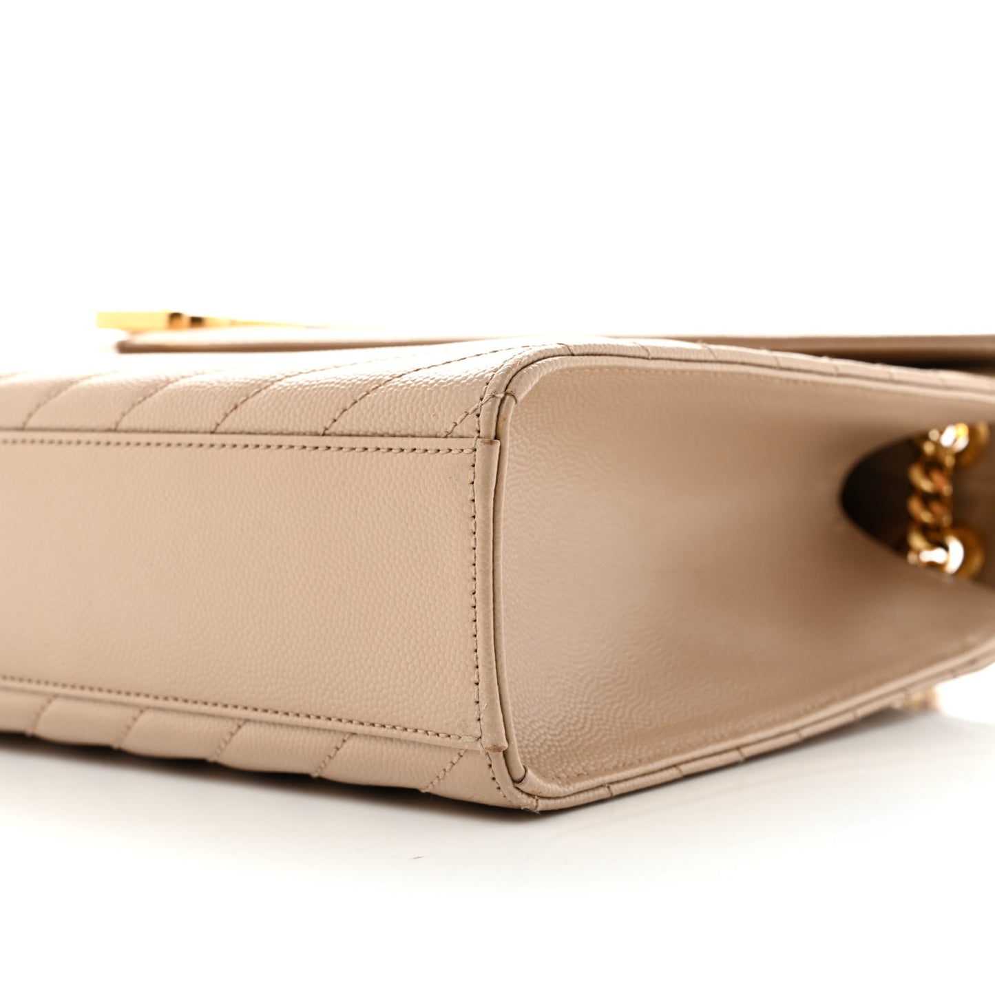 Grain De Poudre Matelasse Chevron Large Monogram Satchel Dark Beige