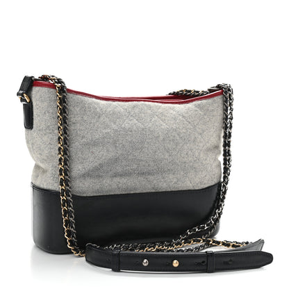 Chanel Wool Calfskin Quilted Medium Gabrielle Hobo Navy 3 of 13