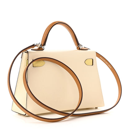 Hermes Epsom Mini Kelly Sellier 20 Nata Jaune Poussin Sesame 3 of 10