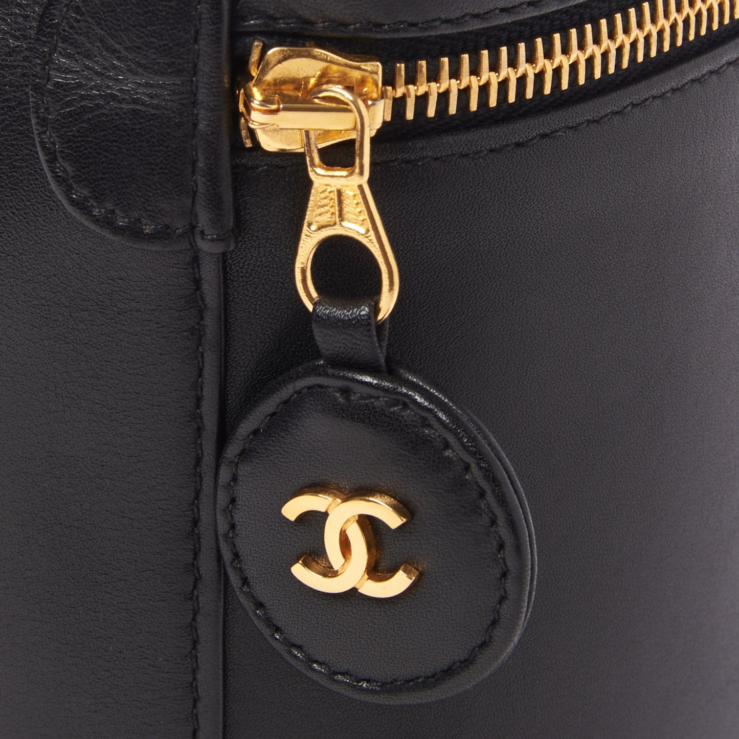 Lambskin Vanity Cosmetic Bag Black