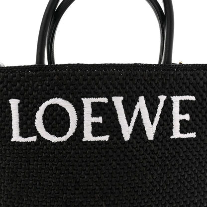 Loewe Raffia Calfskin Standard A4 Tote Bag Black 6 of 9