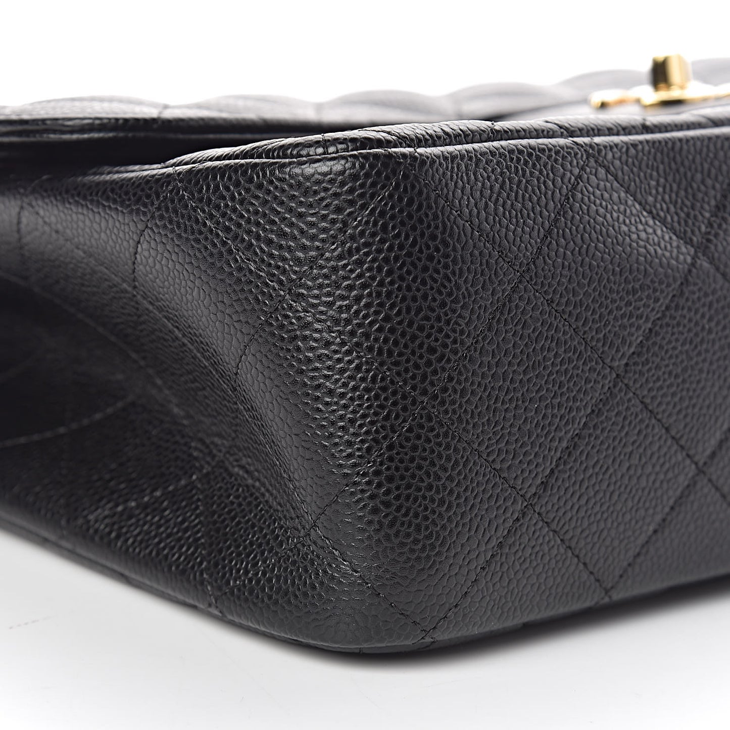 Caviar Quilted Jumbo Double Flap Black