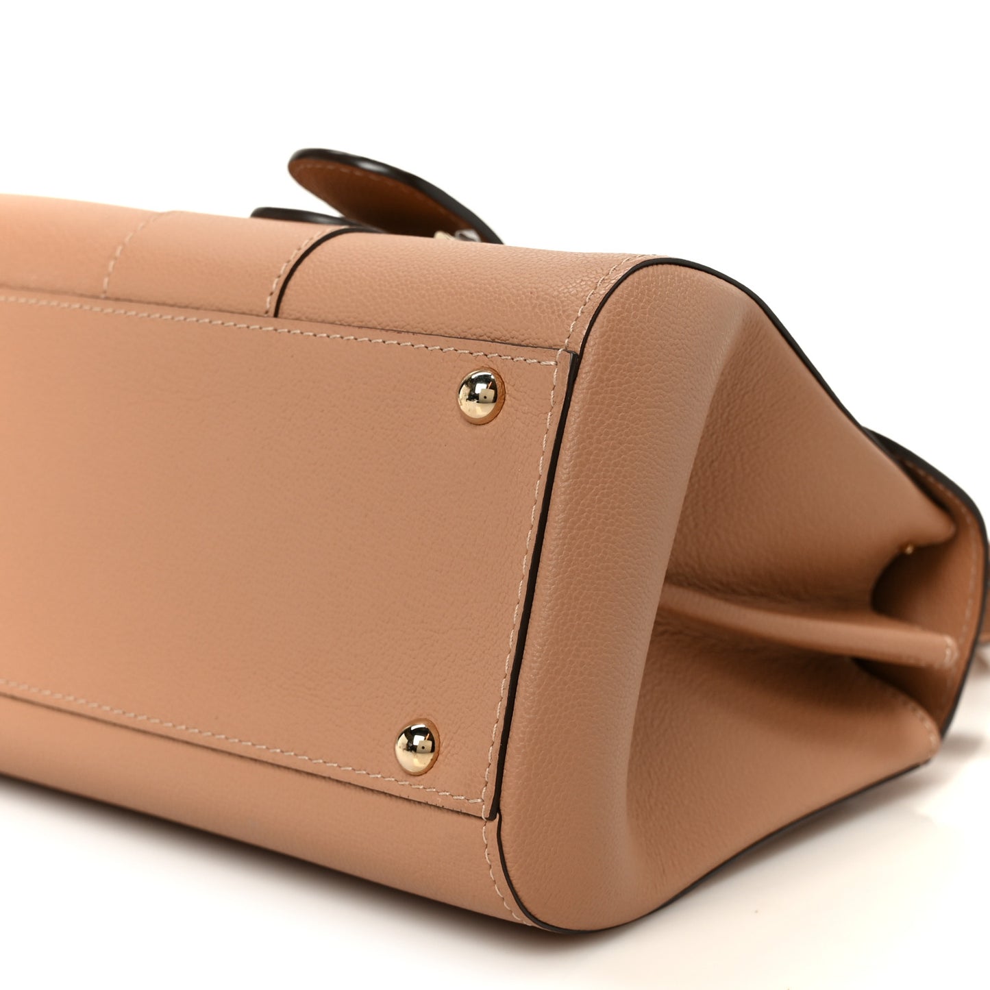 Grained Calfskin Mini Brillant Satchel Natural