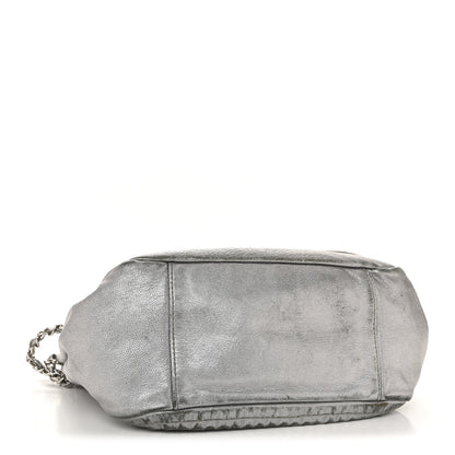 Chanel Metallic Deerskin Luxe Ligne Flap  Silver 4 of 16