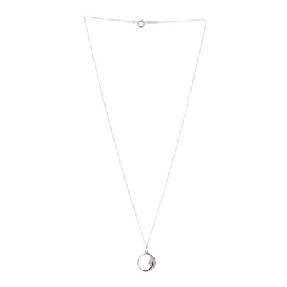 Tiffany Sterling Silver Moon Face Pendant Necklace 3 of 6