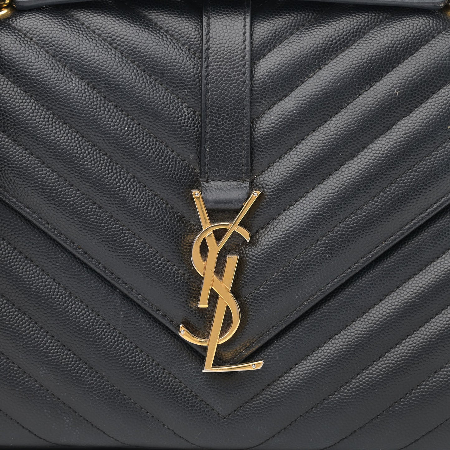 Grain De Poudre Matelasse Chevron Medium Monogram Satchel Black