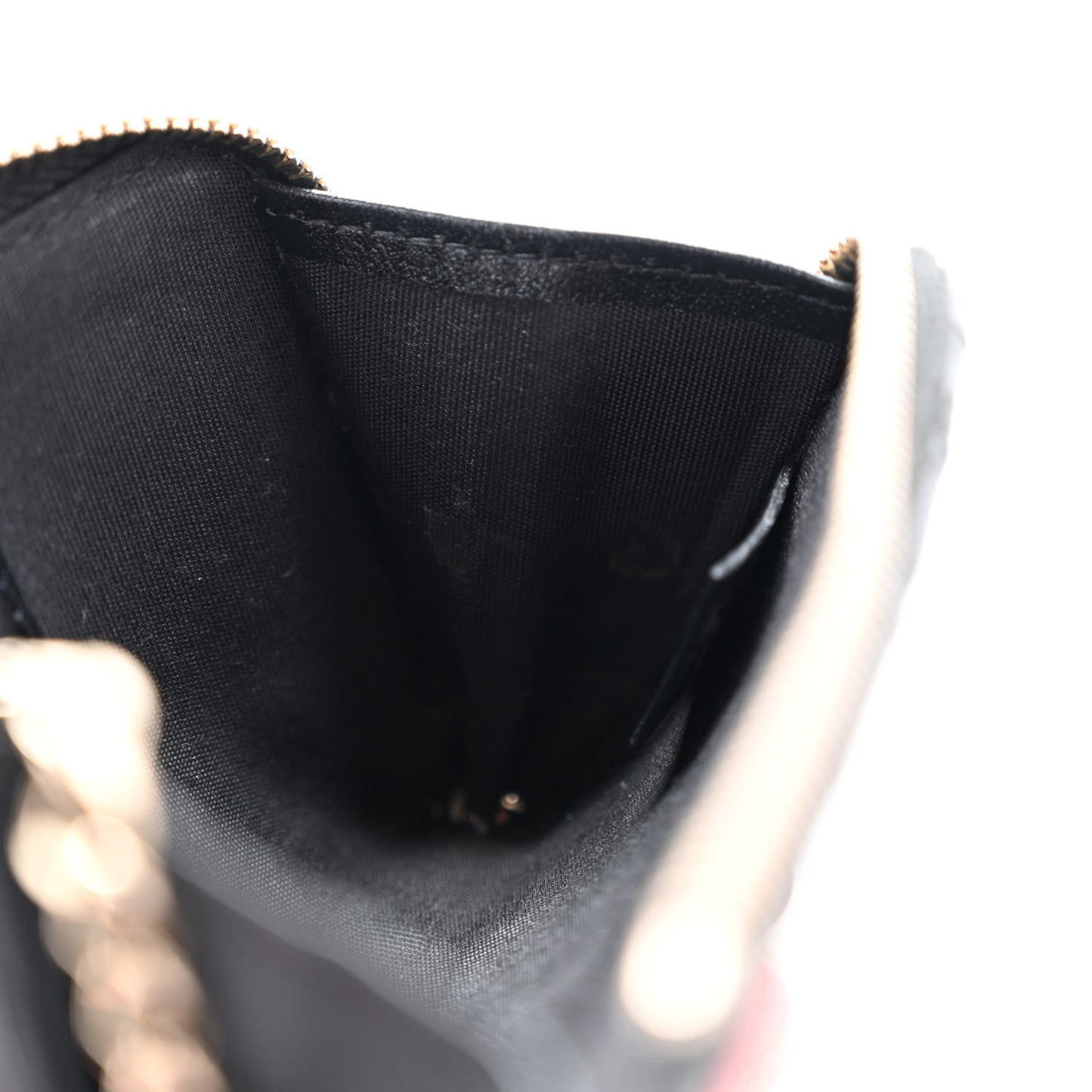 Lambskin Camellia Embossed Key Holder Case Black