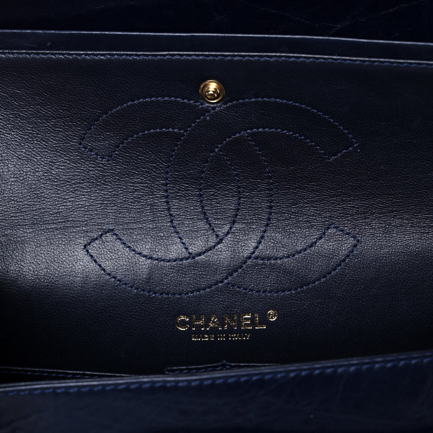 Aged Calfskin Quilted 2.55 Reissue 226 Flap Navy Blue