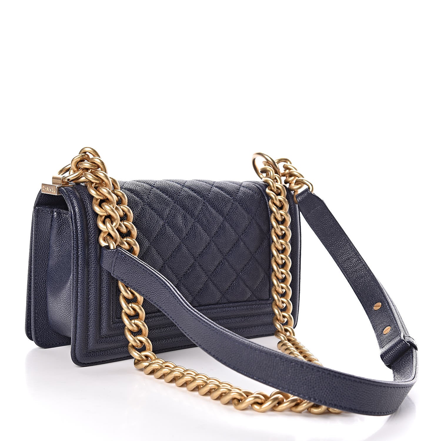 Chanel Caviar Quilted Small Boy Flap Navy 3 of 10