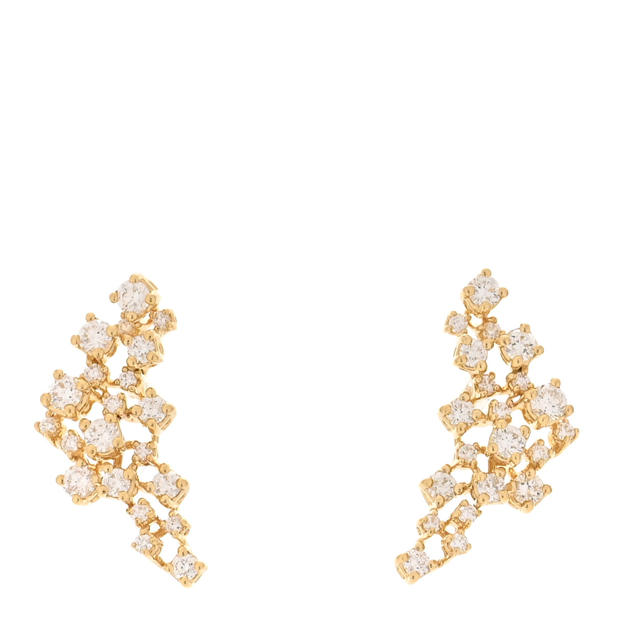 Damiani 18K Yellow Gold Diamond Mimosa Earrings 1 of 6