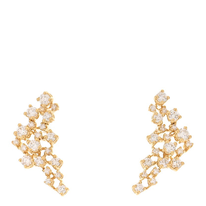 Damiani 18K Yellow Gold Diamond Mimosa Earrings 1 of 6