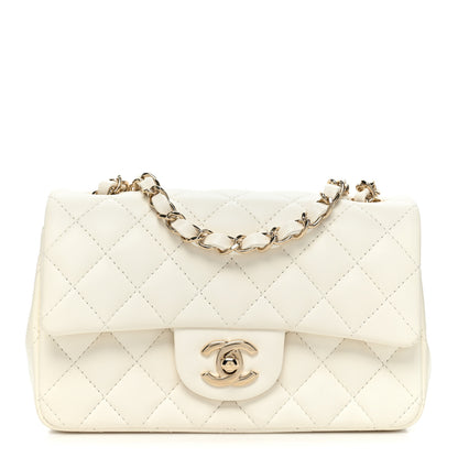 Chanel Lambskin Quilted Mini Rectangular Flap White 1 of 10