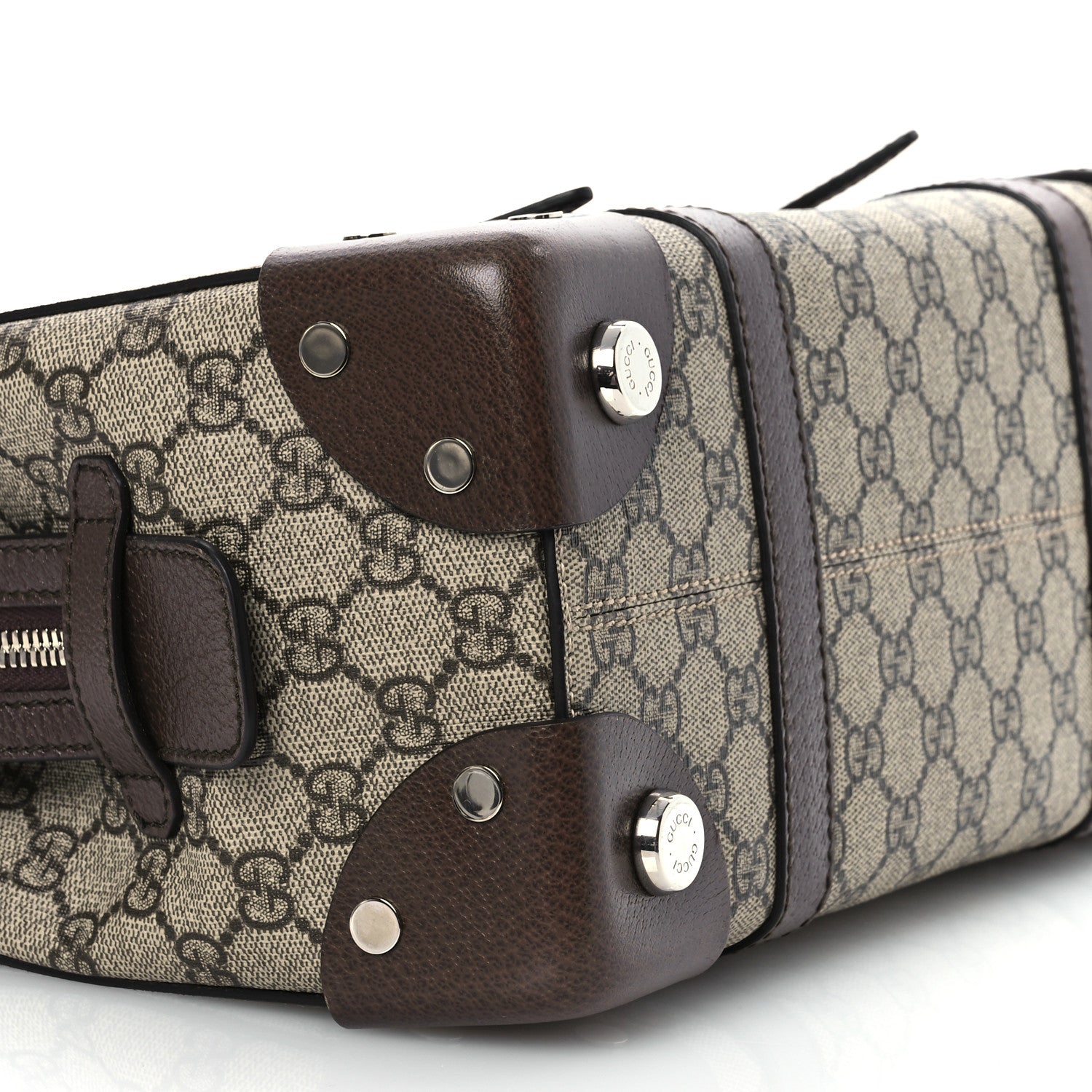 Gucci GG Supreme Monogram Textured Dollar Calfskin Small Detail Tote Beige Ebony New Acero 10 of 15