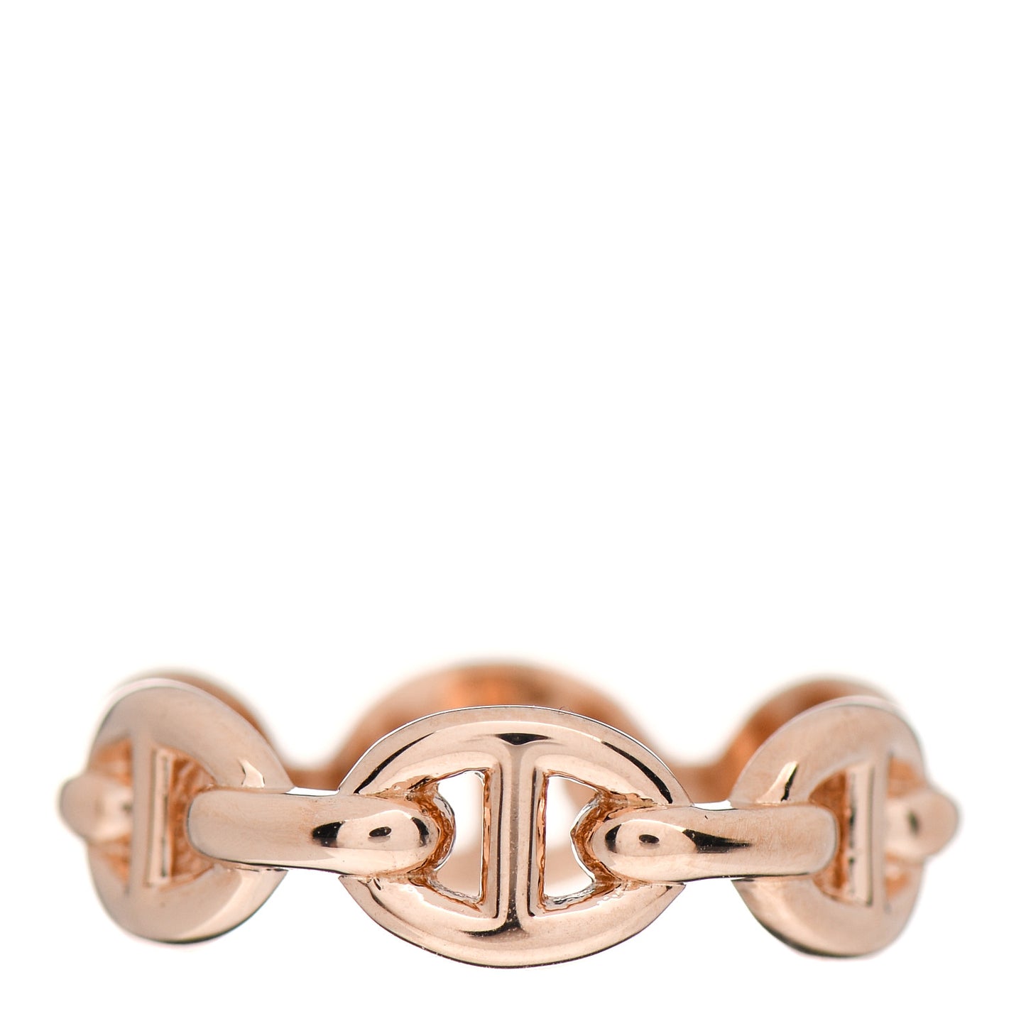18K Rose Gold PM Chaine D'Ancre Enchainee Ring 50 5.25