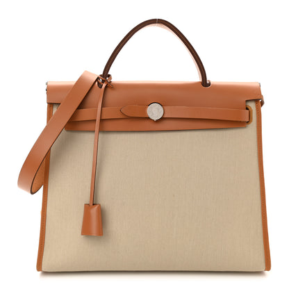Hermes Vache Hunter Toile Herbag Zip 31 PM Trench Gold 3 of 13