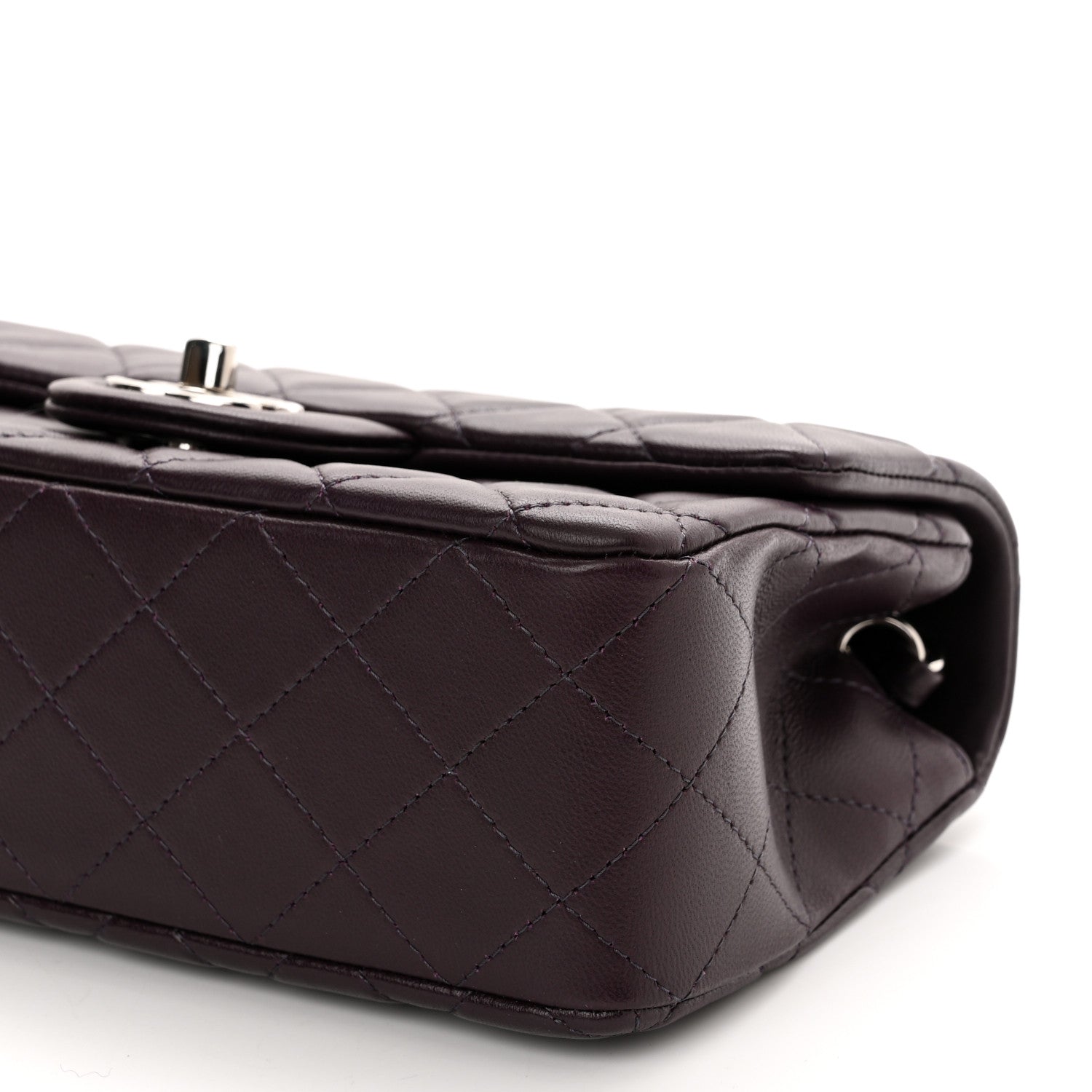 Chanel Lambskin Quilted Mini Rectangular Flap Dark Purple 9 of 9